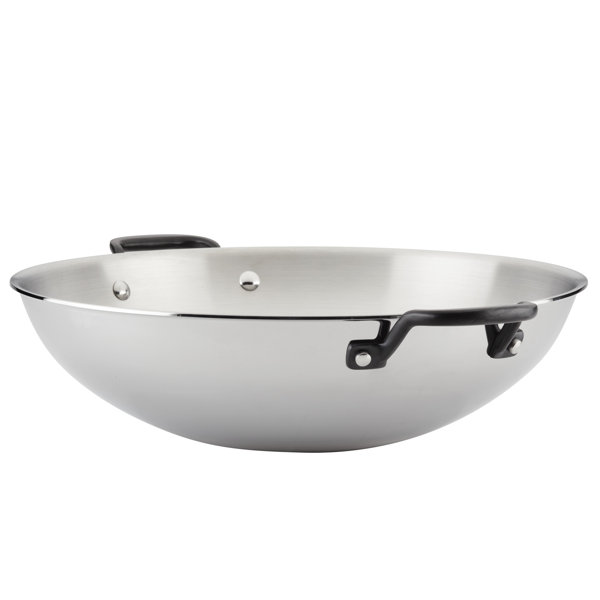 KitchenAid 5Ply Clad Stainless Steel Induction Wok, 15Inch, Polished